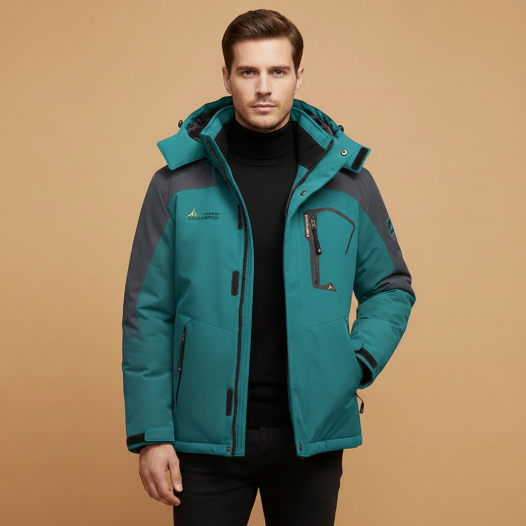 Waterproof Hooded Mens Coat with Multiple Pockets