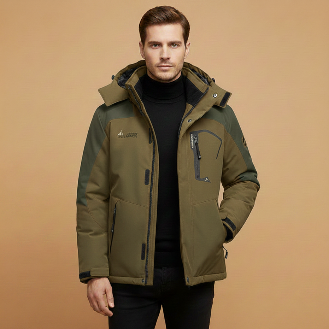 Waterproof Hooded Mens Coat with Multiple Pockets