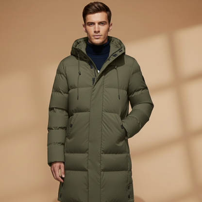 Warm Waterproof Parka Coat for Men with Adjustable Hood