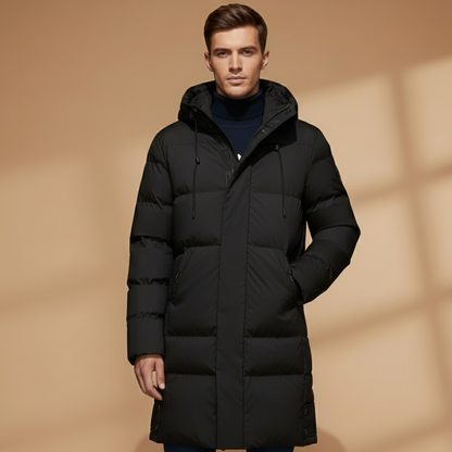 Warm Waterproof Parka Coat for Men with Adjustable Hood