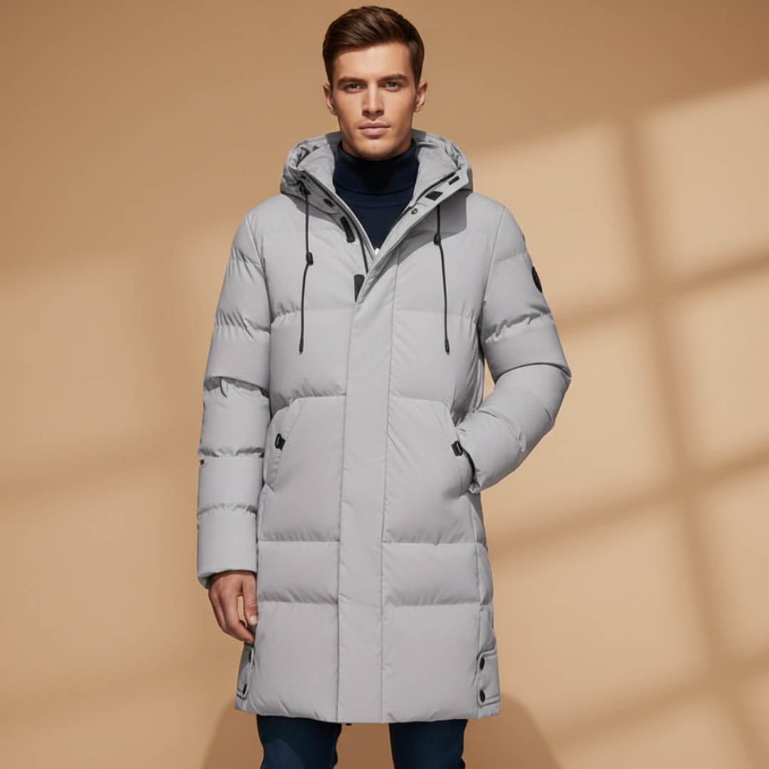 Warm Waterproof Parka Coat for Men with Adjustable Hood
