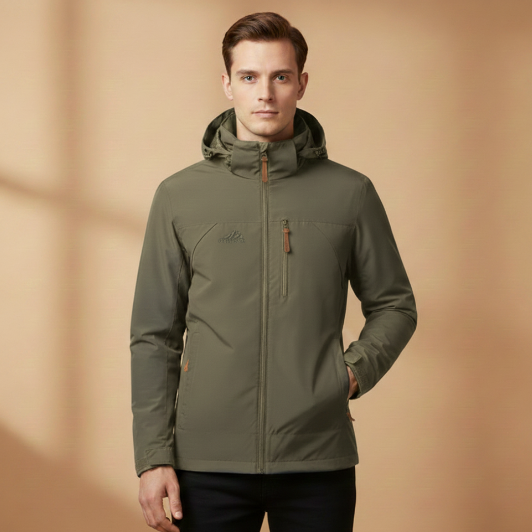 Waterproof Men's Hiking Jacket with Adjustable Hood