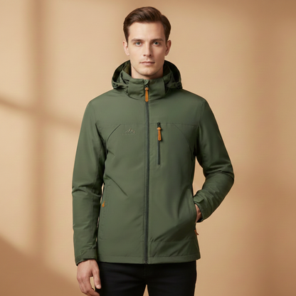 Waterproof Men's Hiking Jacket with Adjustable Hood