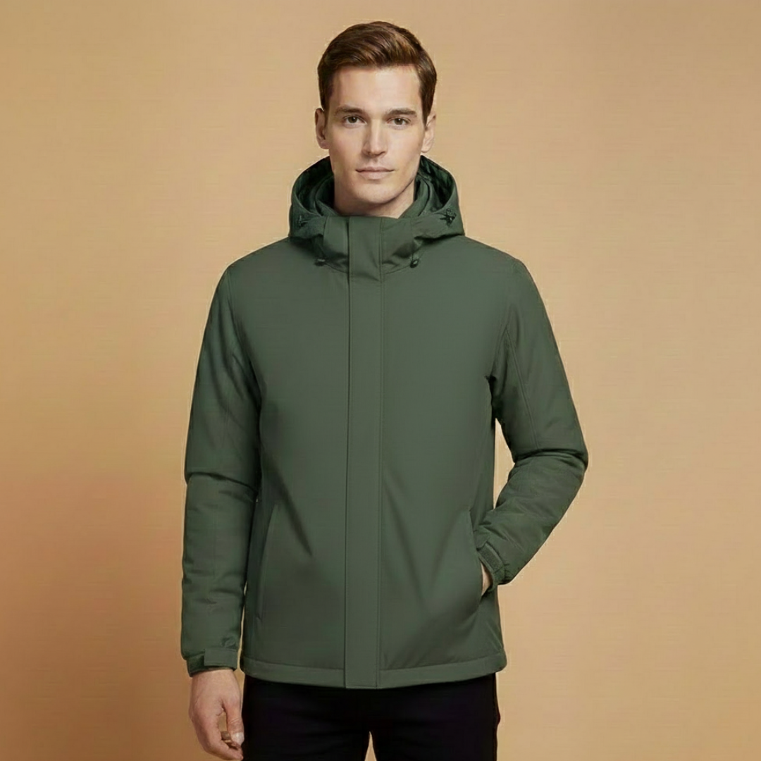 Waterproof Hooded Mens Parka Jacket with Pockets
