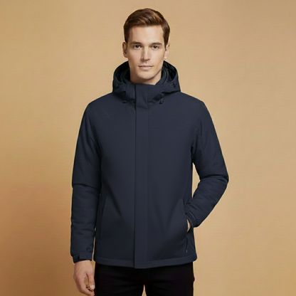 Waterproof Hooded Mens Parka Jacket with Pockets