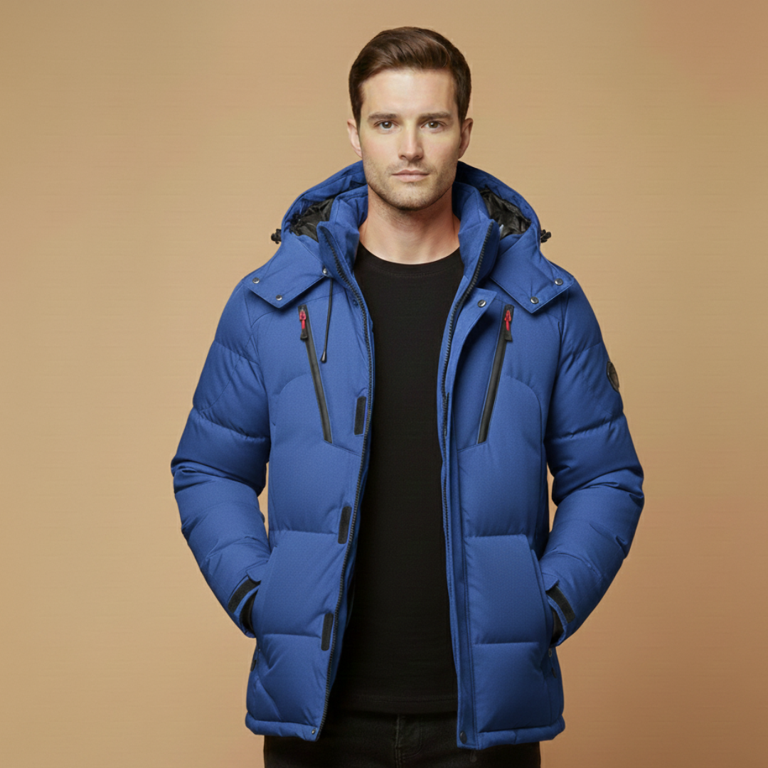 Warm Padded Mens Parka Jacket with Hood