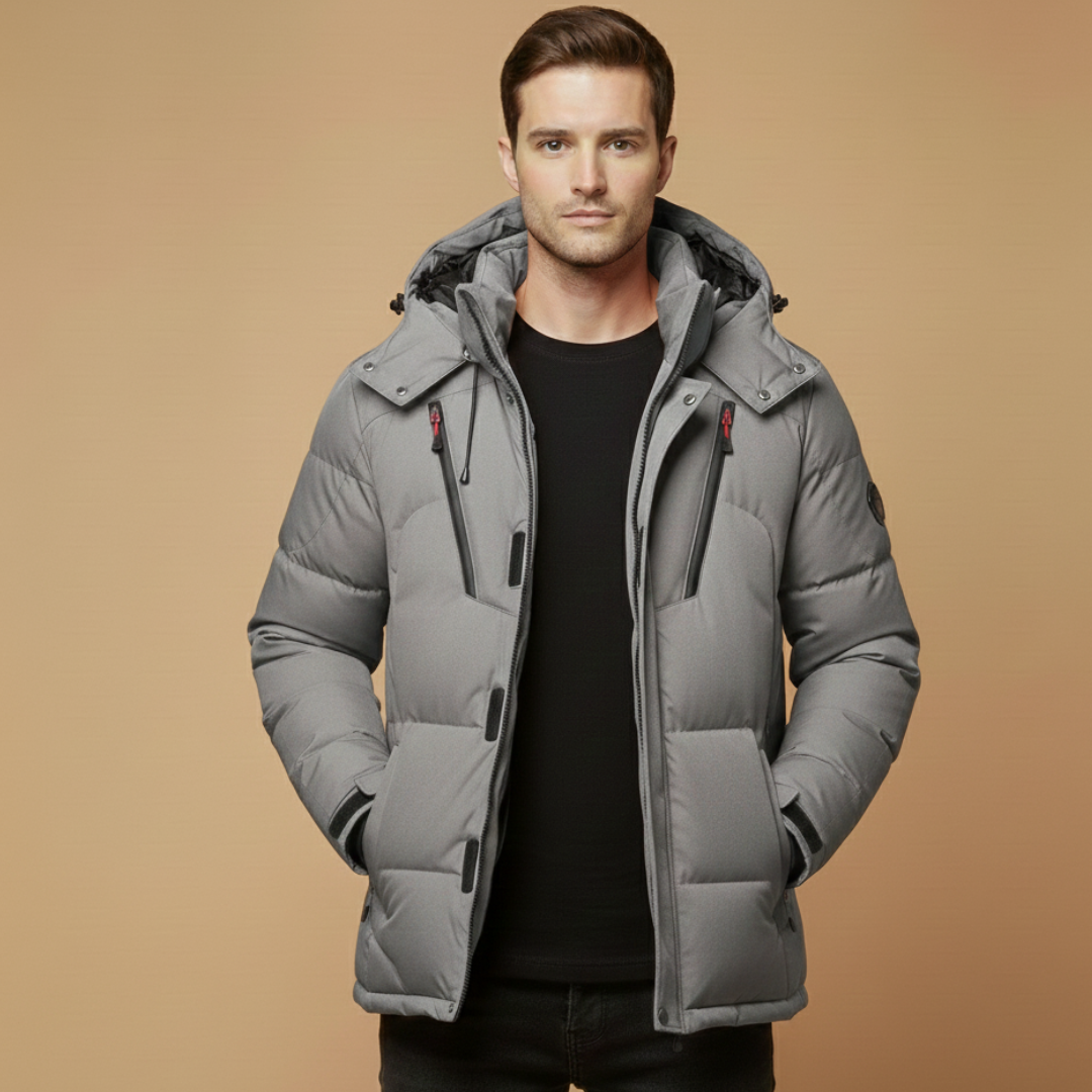 Warm Padded Mens Parka Jacket with Hood