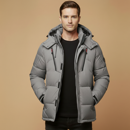 Warm Padded Mens Parka Jacket with Hood