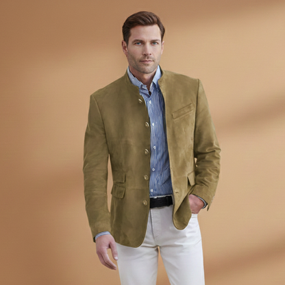 Classic Fit Mens Button Jacket with Pockets