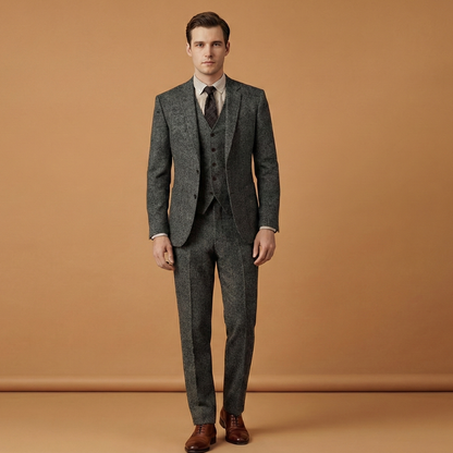 Classic 3-Piece Suit with Jacket and Fitted Pants
