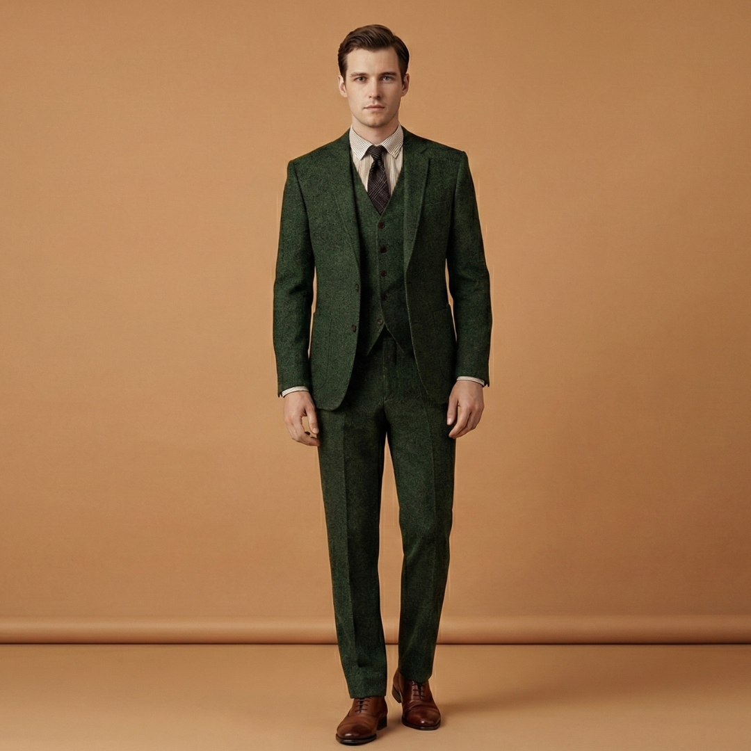 Classic 3-Piece Suit with Jacket and Fitted Pants