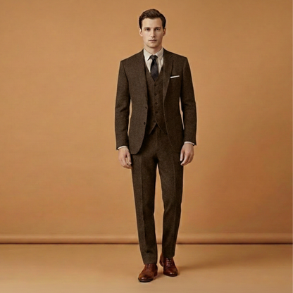 Classic 3-Piece Suit with Jacket and Fitted Pants