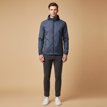 Waterproof Hooded Mens Zip Up Jacket