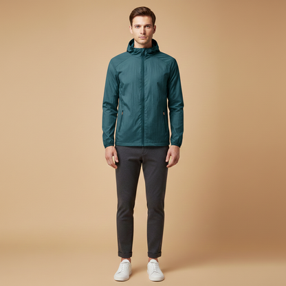 Waterproof Hooded Mens Zip Up Jacket