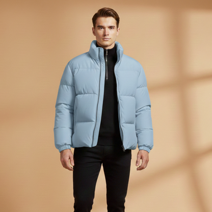 Warm Waterproof Parka with Hood and Zip Pockets