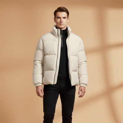 Warm Waterproof Parka with Hood and Zip Pockets