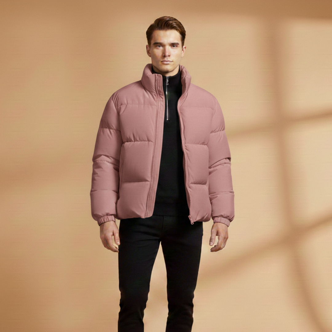 Warm Waterproof Parka with Hood and Zip Pockets