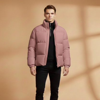 Warm Waterproof Parka with Hood and Zip Pockets