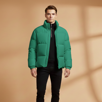 Warm Waterproof Parka with Hood and Zip Pockets