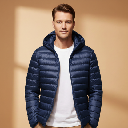 Warm Insulated Men's Parka Coat with Hood