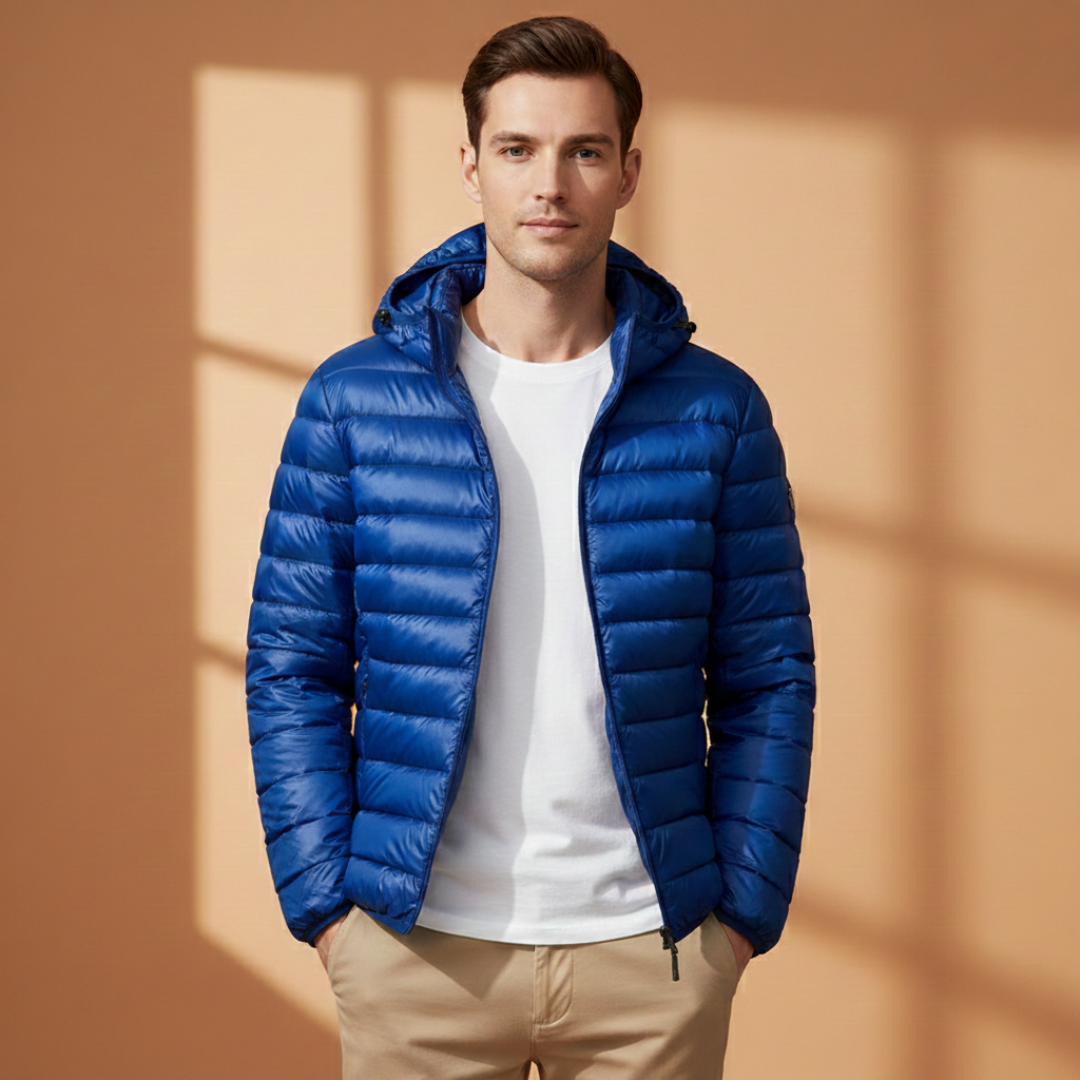 Warm Insulated Men's Parka Coat with Hood