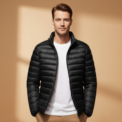 Warm Insulated Men's Parka Coat with Hood