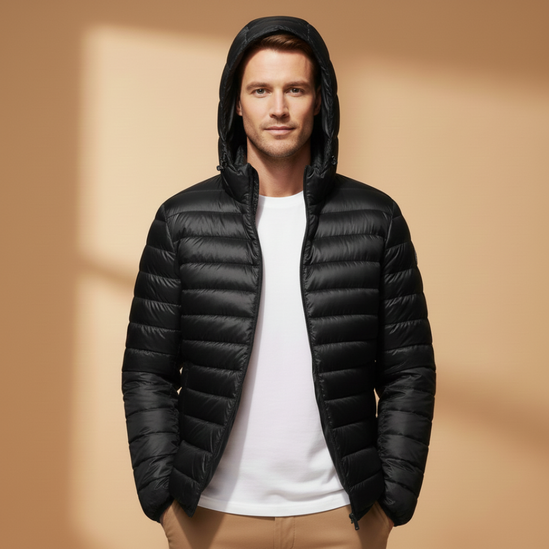 Warm Insulated Men's Parka Coat with Hood