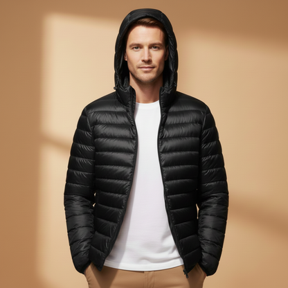Warm Insulated Men's Parka Coat with Hood