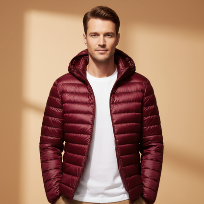 Warm Insulated Men's Parka Coat with Hood