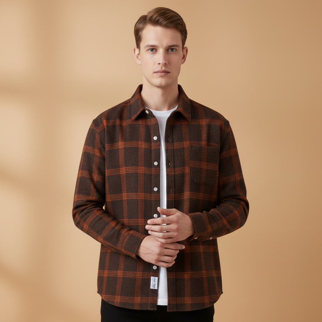 Classic Plaid Shirt with Button Front Pocket
