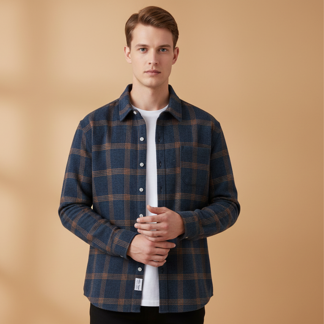 Classic Plaid Shirt with Button Front Pocket