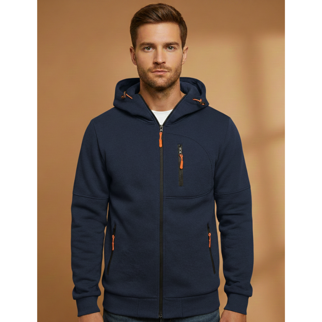 Zip Up Men's Hooded Sweatshirt