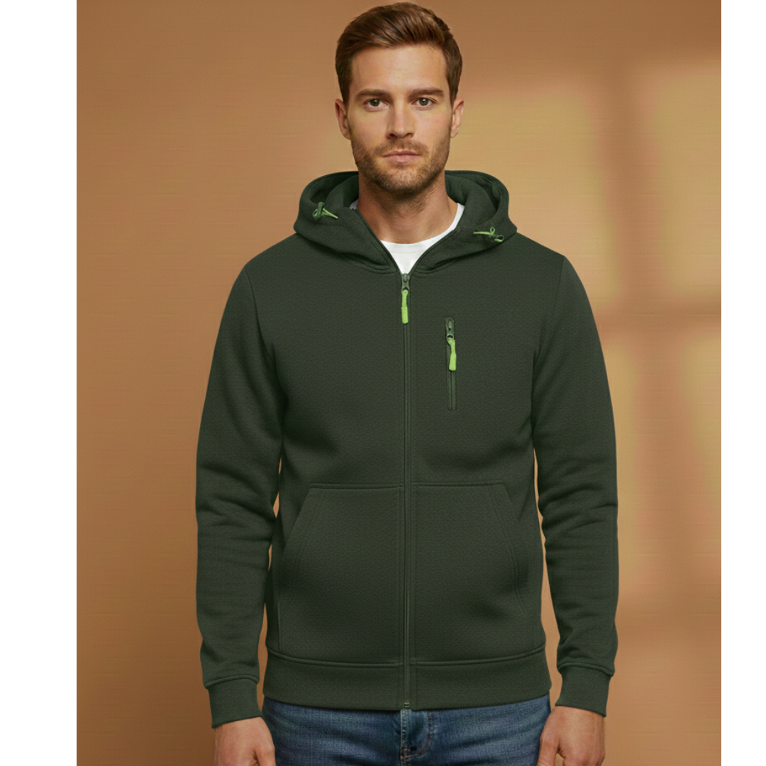 Zip Up Men's Hooded Sweatshirt