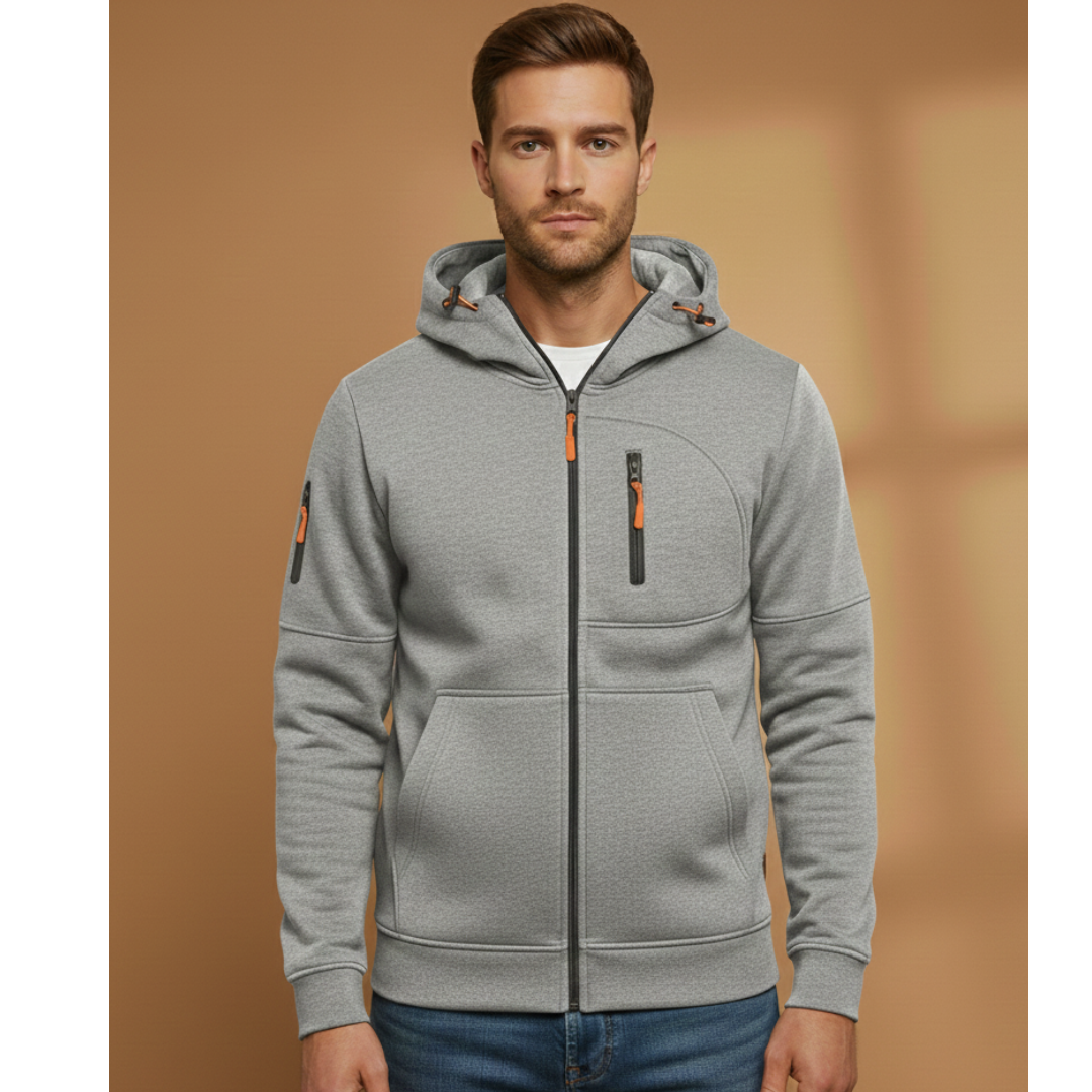 Zip Up Men's Hooded Sweatshirt