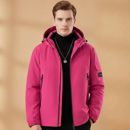Warm Waterproof Men's Snow Jacket with Hood