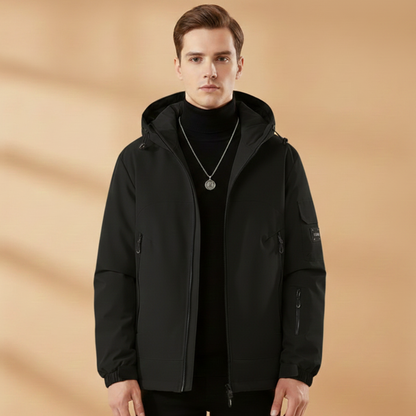 Warm Waterproof Men's Snow Jacket with Hood