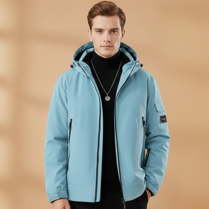 Warm Waterproof Men's Snow Jacket with Hood