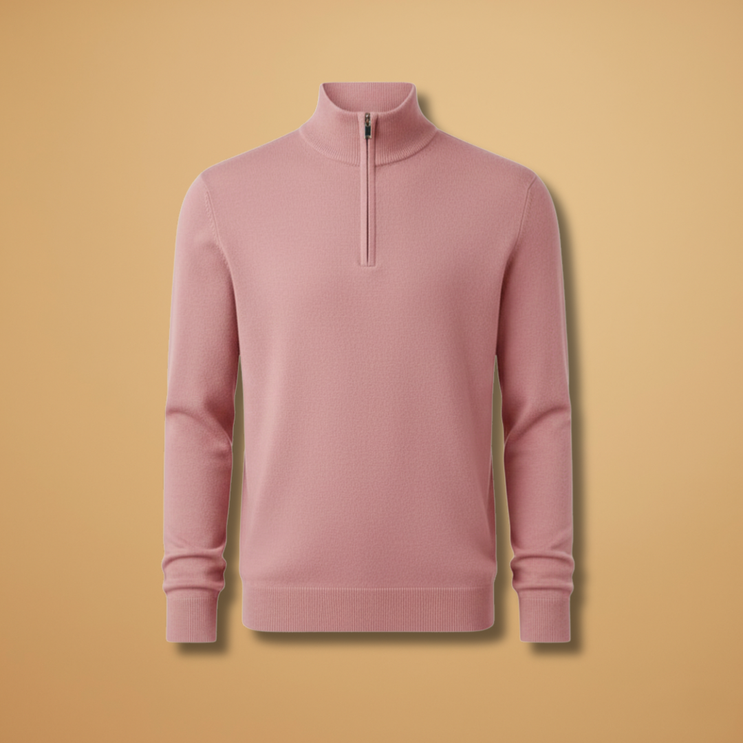 Men's Zip Neck Ribbed Crew Sweater - Modish World