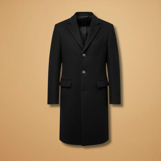 Classic Fit Overcoat with Button Front Closure - Modish World