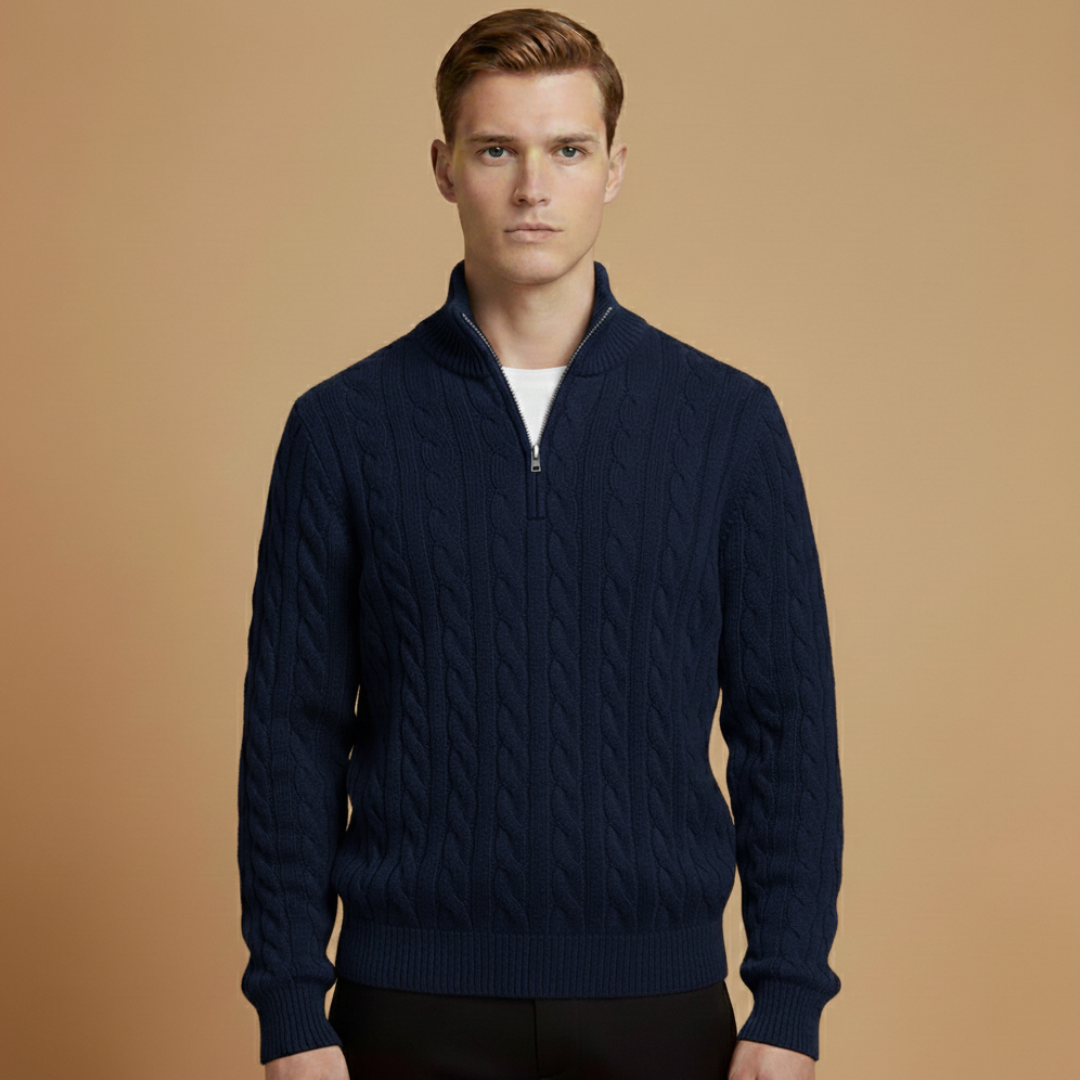 Classic Crew Neck Textured Sweater