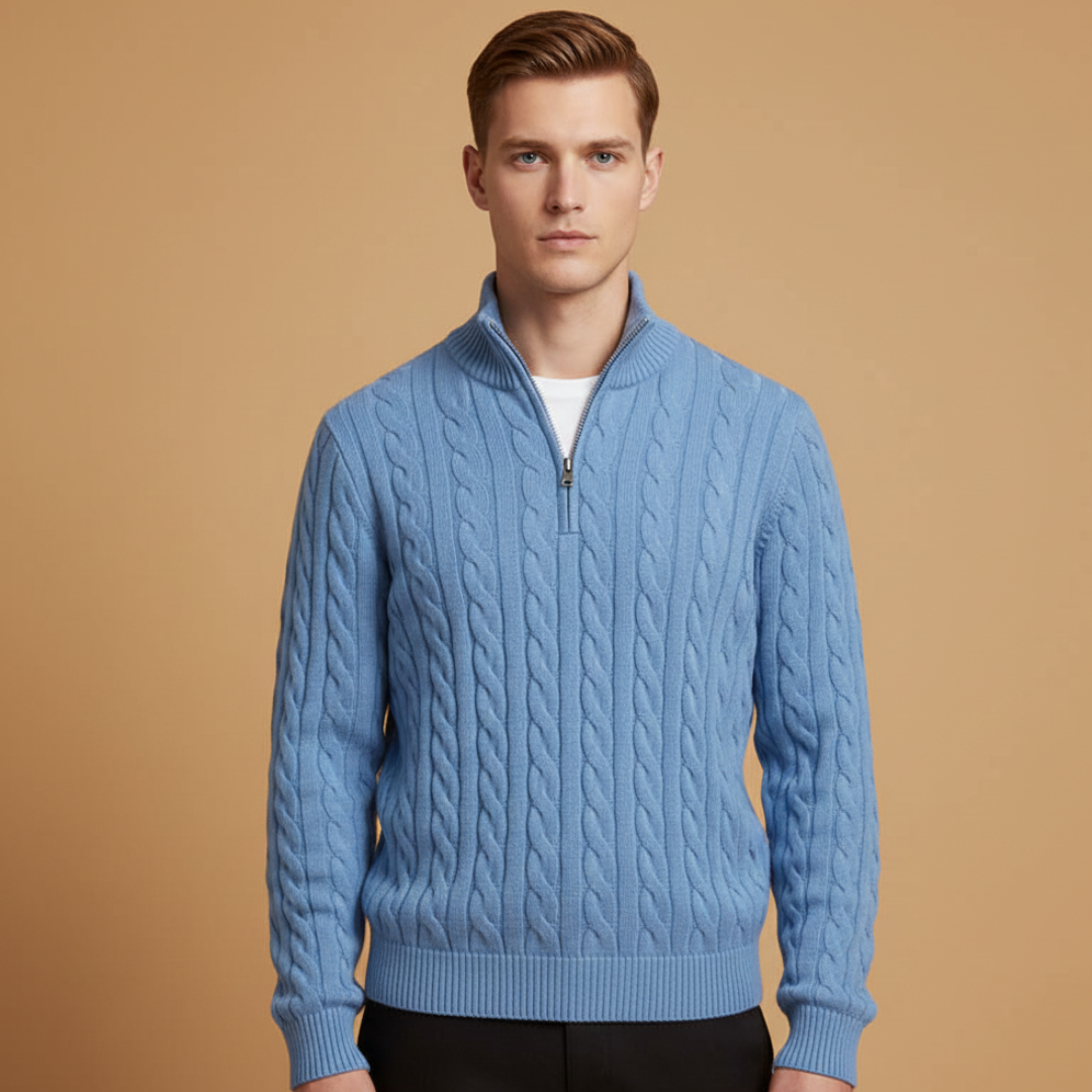 Classic Crew Neck Textured Sweater