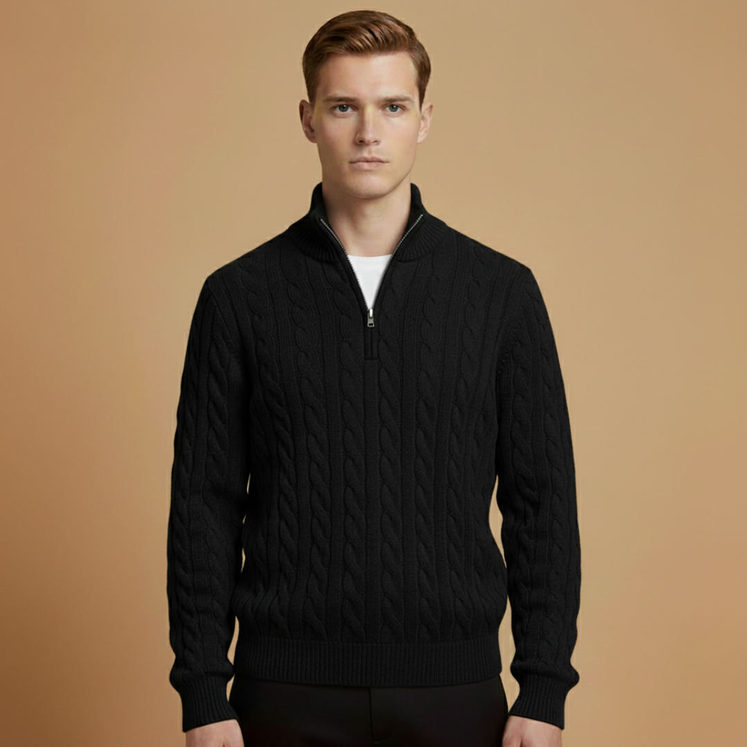 Classic Crew Neck Textured Sweater