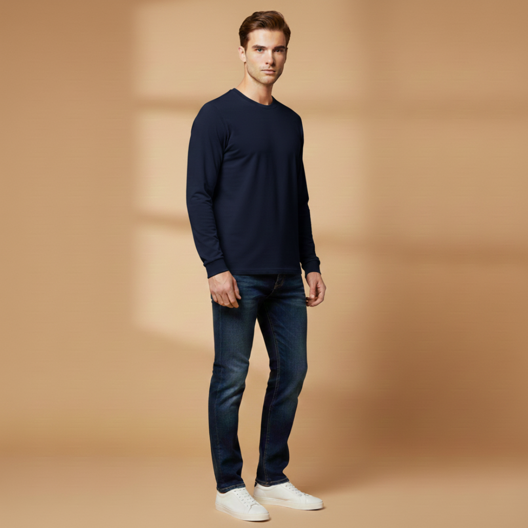Classic Casual Long Sleeve Men's Tee
