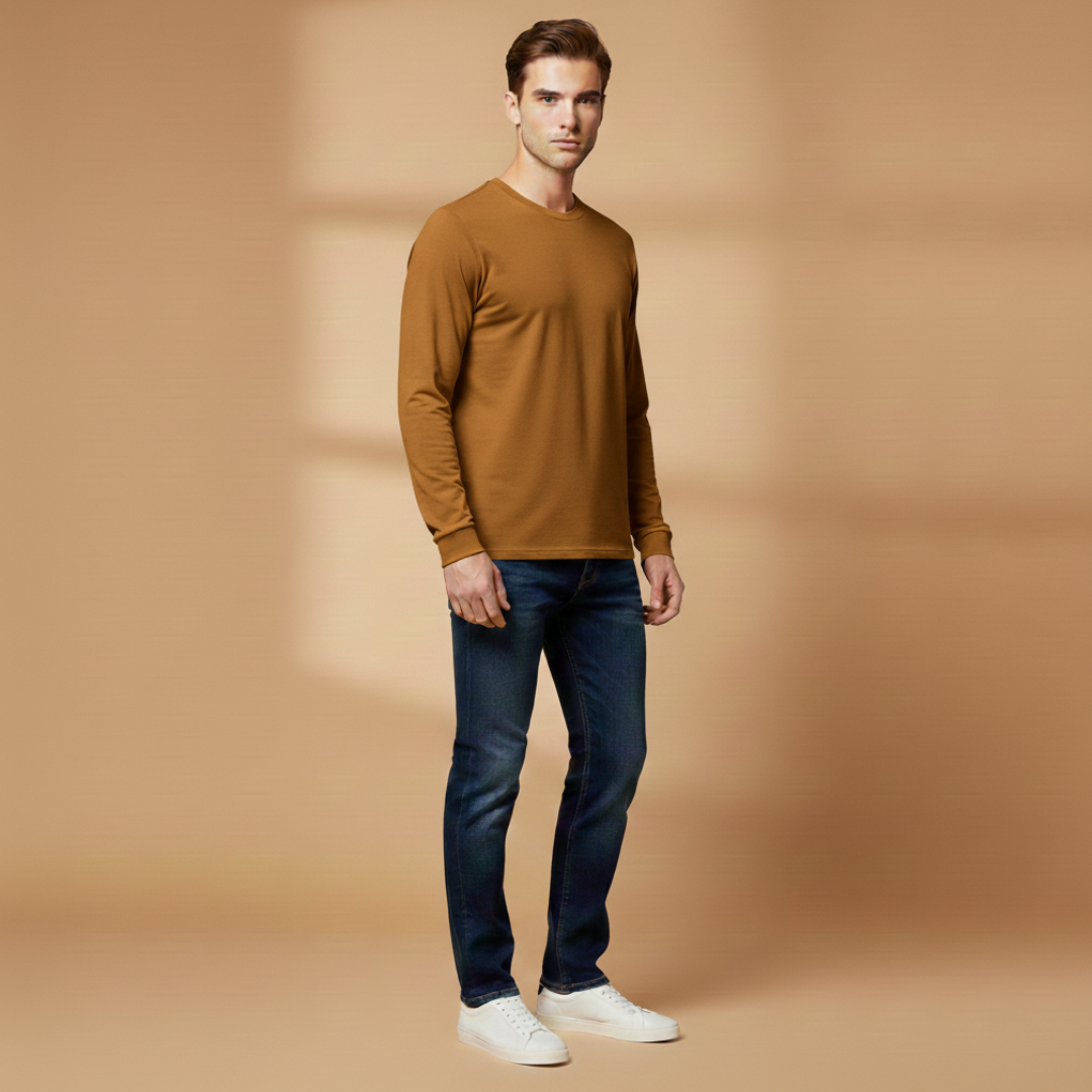 Classic Casual Long Sleeve Men's Tee