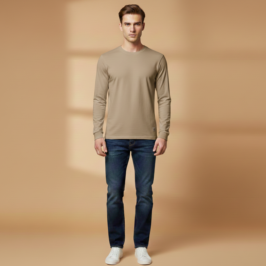 Classic Casual Long Sleeve Men's Tee
