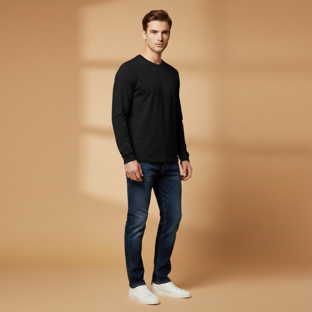 Classic Casual Long Sleeve Men's Tee