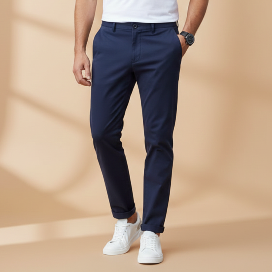 Comfortable Fit Elastic Waist Trousers