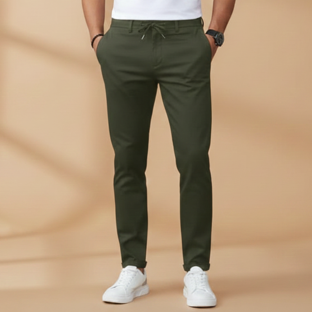 Comfortable Fit Elastic Waist Trousers