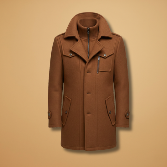 Warm Men's Parka Jacket with Zip Up Collar - Modish World