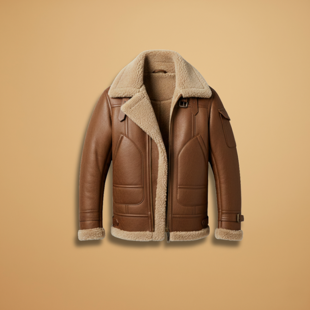 Men's Leather Look Zip Up Bomber Jacket - Modish World
